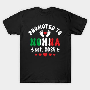 Nonna Promoted To Nonna Est. 2024 First Time Nonna Womens T-Shirt